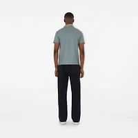 Check Collar Cotton Polo Shirt in Gale grey - Men | Burberry® Official