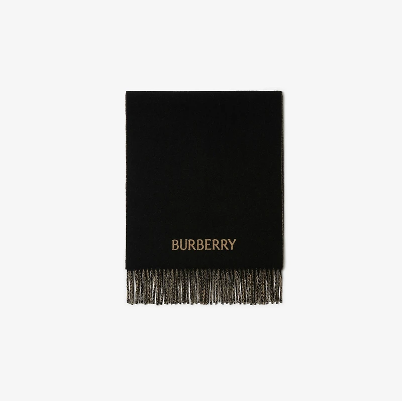 Reversible EKD Cashmere Scarf in Camel/black | Burberry® Official