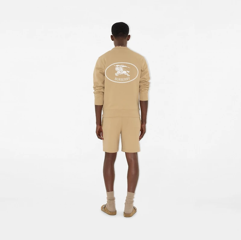 Knight Stamp Cotton Shorts in Flax beige - Men | Burberry® Official