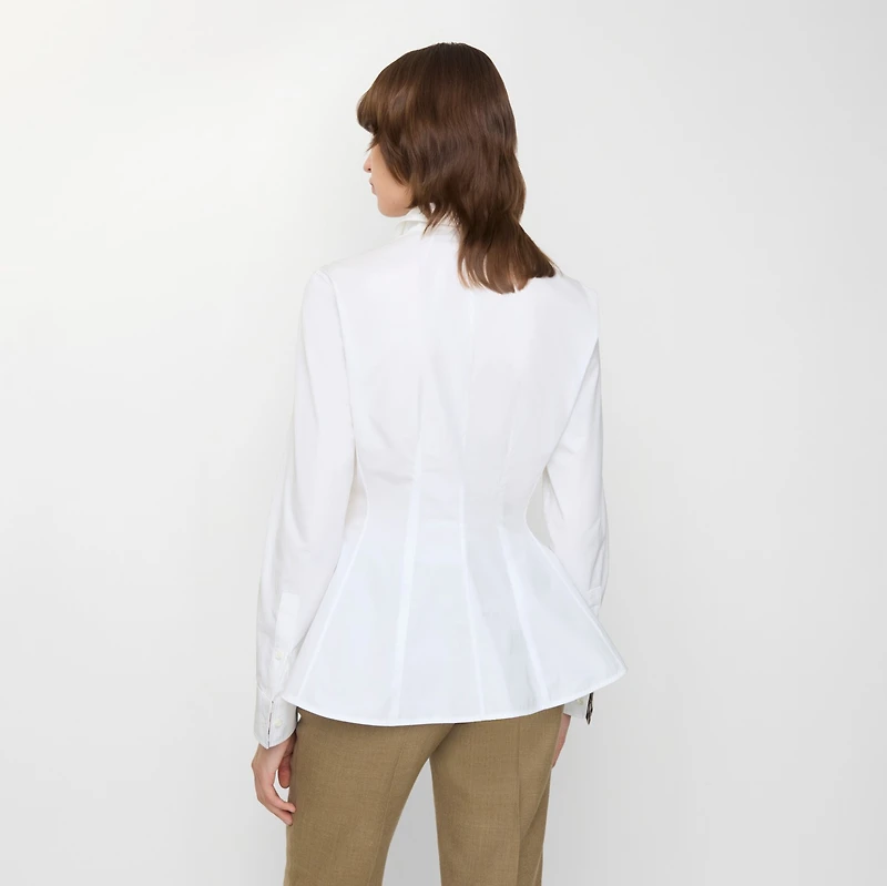 Slim Fit Cotton Poplin Shirt in Optic white - Women | Burberry® Official