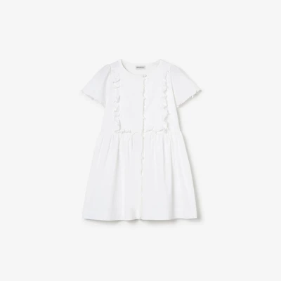 Logo Stretch Cotton Dress in White | Burberry® Official