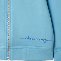 Cotton Zip Hoodie in Lizard | Burberry® Official