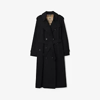 Long Waterloo Heritage Trench Coat in Black - Women, Cotton Gabardine | Burberry® Official