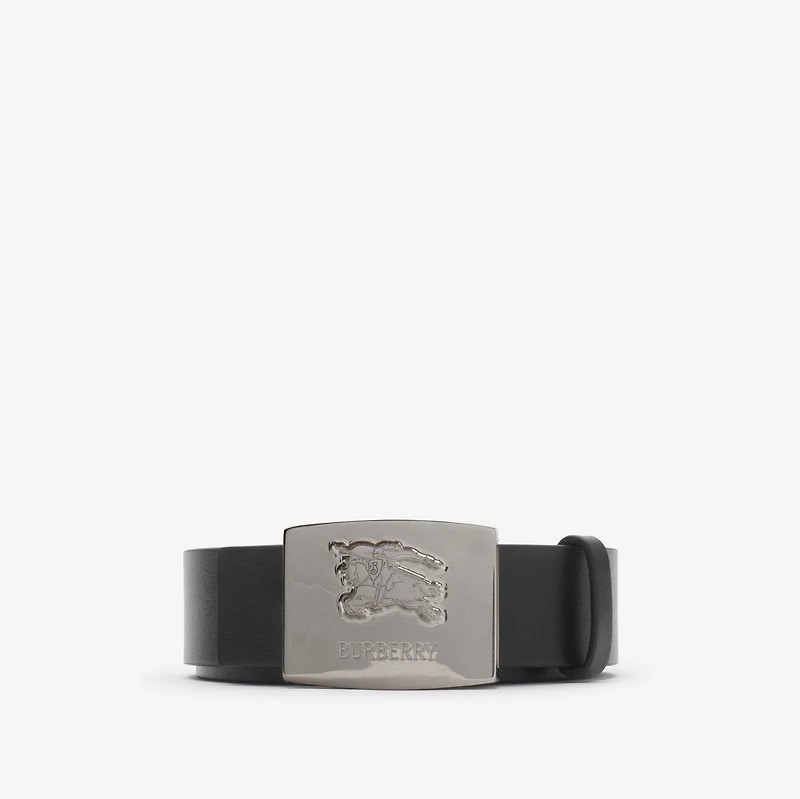 Reversible Check Square Knight Stamp Belt in Sand/black - Men, Leather | Burberry® Official