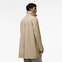 Mid-length Leather Collar Meadowbank Car Coat in Saltmarsh beige - Men, Cotton | Burberry® Official