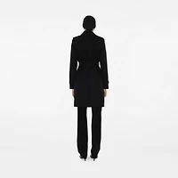Mid-length Chelsea Heritage Trench Coat in Black - Women, Cotton Gabardine | Burberry® Official
