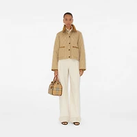 Cropped Quilted Nylon Jacket in Flax/sand - Women | Burberry® Official