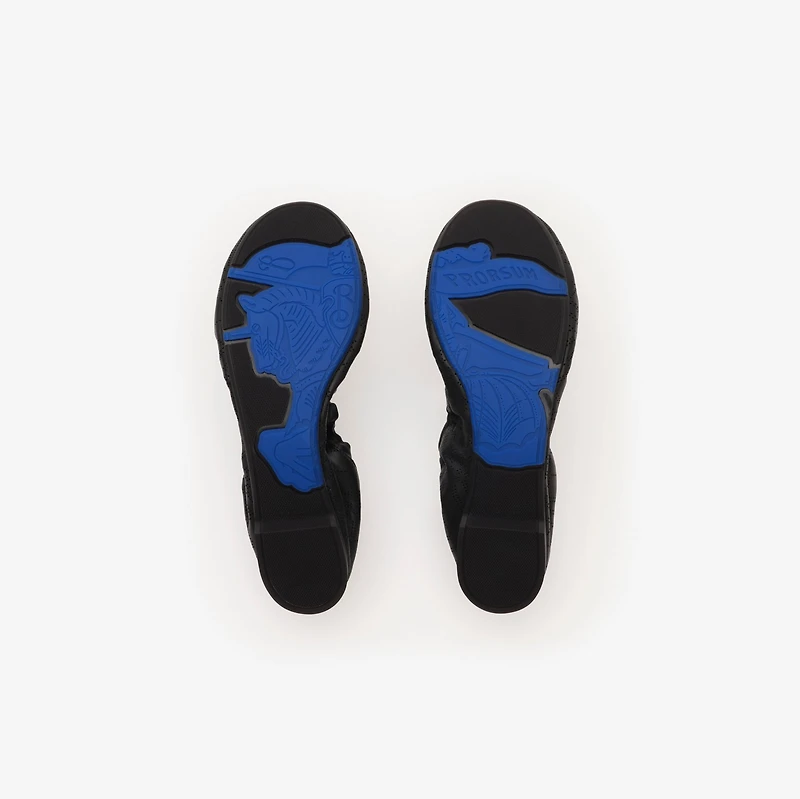 Check Leather Fawn Ballerinas​ in Black - Women | Burberry® Official