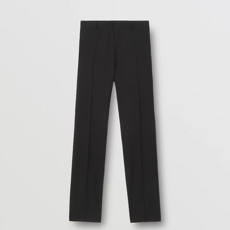 Slim Fit Wool Tailored Trousers in Black - Men | Burberry® Official