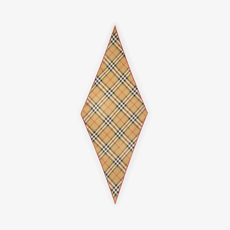 Check Silk Scarf in Sand beige | Burberry® Official