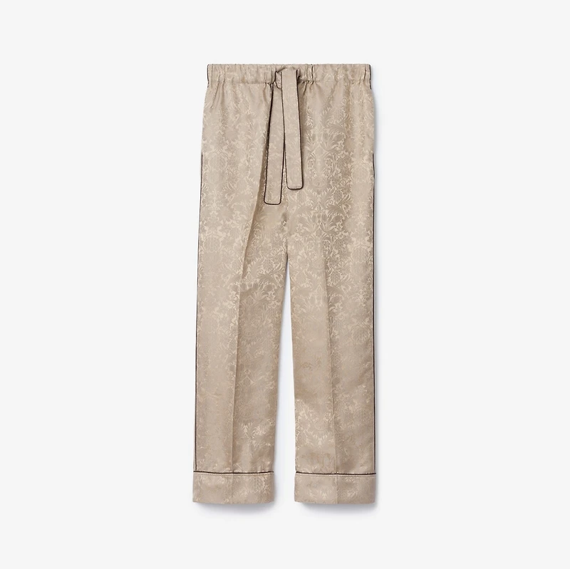Sunflower Silk Pyjama Trousers in Taupe beige - Women | Burberry® Official