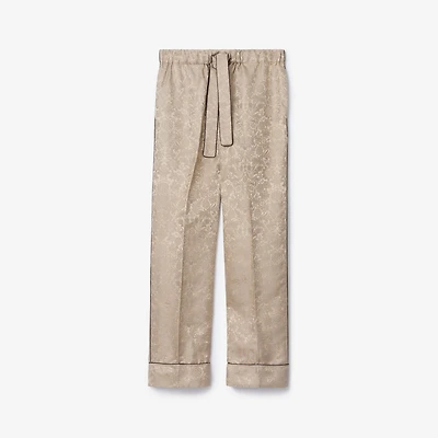 Sunflower Silk Pyjama Trousers in Taupe beige - Women | Burberry® Official