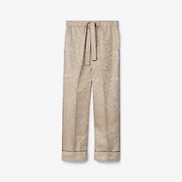 Sunflower Silk Pyjama Trousers in Taupe beige - Women | Burberry® Official