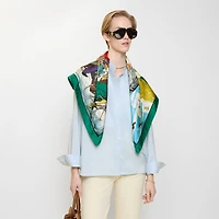 Raining Cats and Dogs​ Silk Scarf in Kew green | Burberry® Official