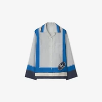 Regular Fit Knight Stamp Box Silk Pyjama Shirt in Ink - Women | Burberry® Official