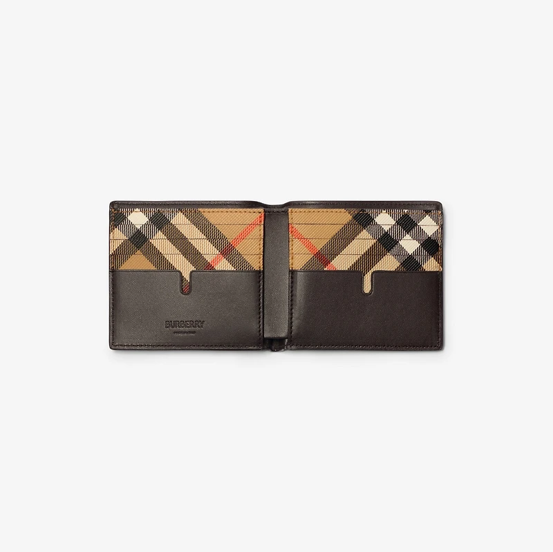 Pop Check Bifold Wallet in Sand beige - Men | Burberry® Official