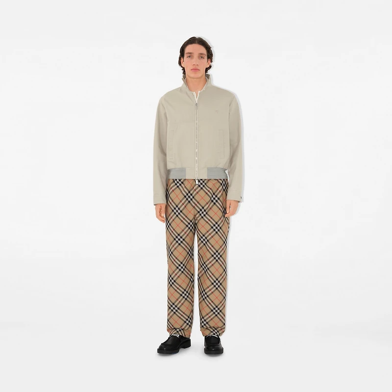 Check Twill Trousers in Sand - Men | Burberry® Official