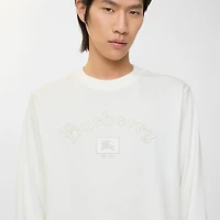 Long-sleeve Gothic Logo Cotton T-shirt in Chalk white - Men | Burberry® Official