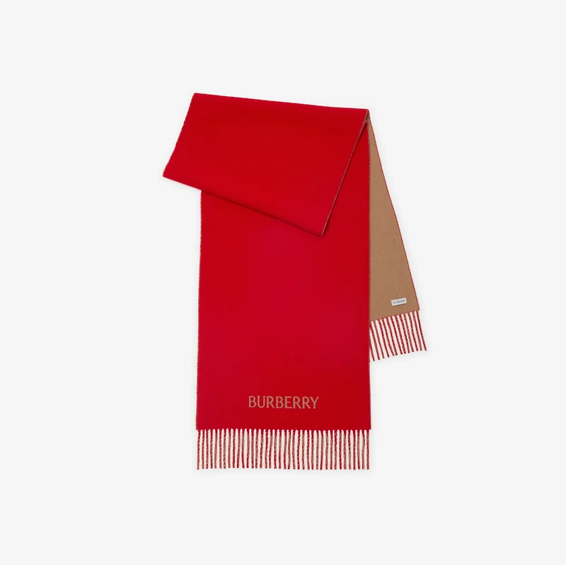 Reversible EKD Cashmere Scarf in Pillar/camel | Burberry® Official