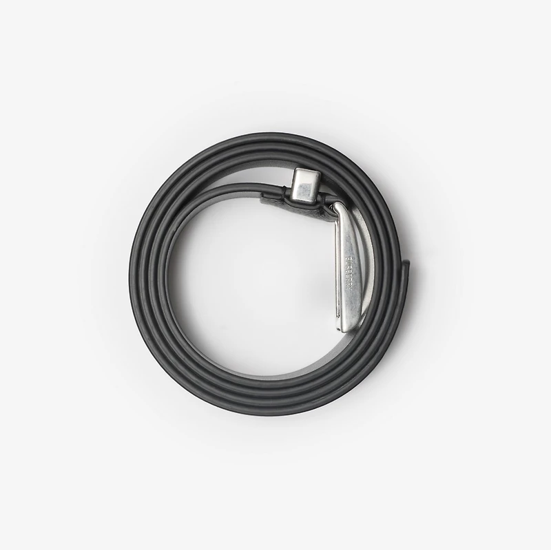 Leather Engraved Check Belt in Black - Men | Burberry® Official