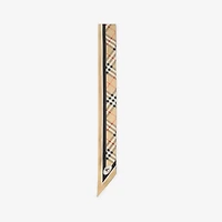 Skinny Check Silk Scarf in Sand | Burberry® Official