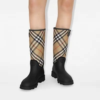 Rubber Marsh Stamp High Boots​ in Black - Women | Burberry® Official
