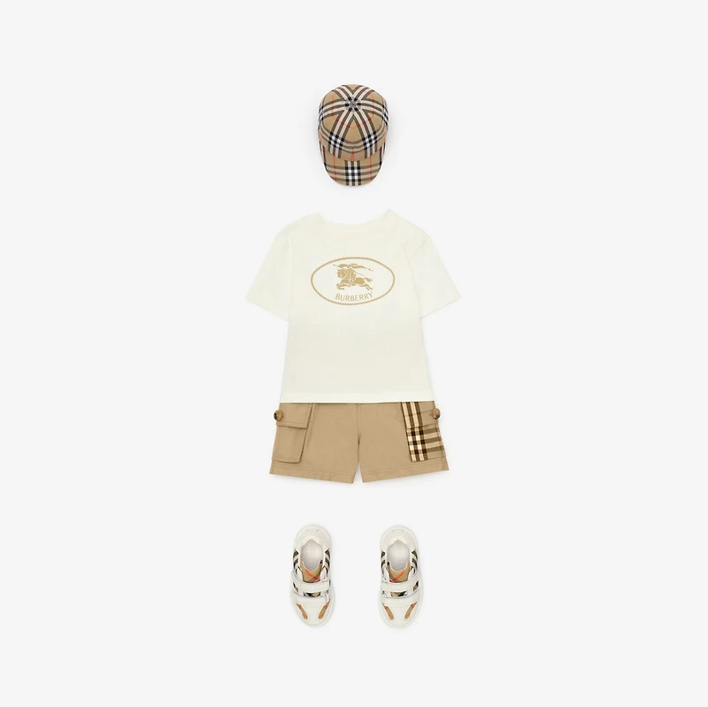 Knight Stamp Cotton T-shirt in Chalk white | Burberry® Official