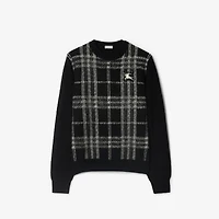 Check Wool Sweater in Black/white - Men | Burberry® Official