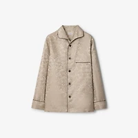 Sunflower Silk Pyjama Shirt in Taupe beige - Women | Burberry® Official