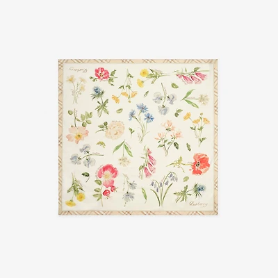 Blooms of Britain Silk Scarf in Sesame beige | Burberry® Official
