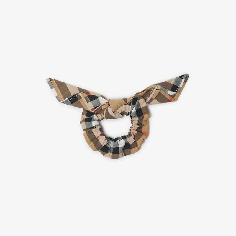 Check Cotton Scrunchie in Sand - Children | Burberry® Official