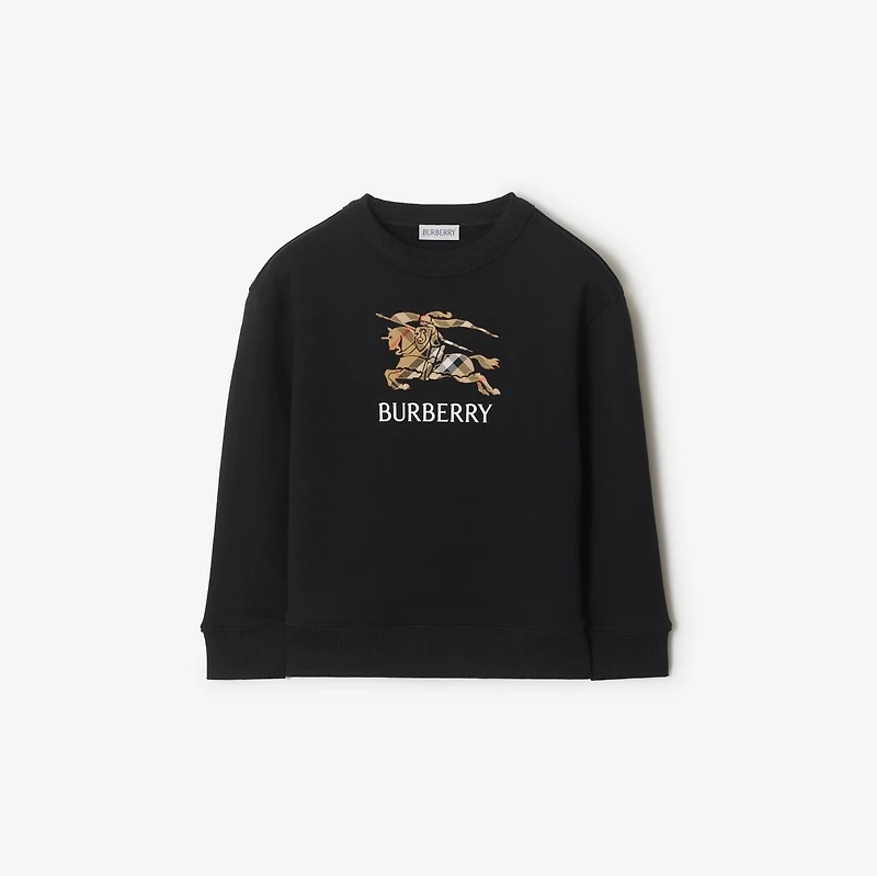 EKD Check Cotton Sweatshirt in Black | Burberry® Official