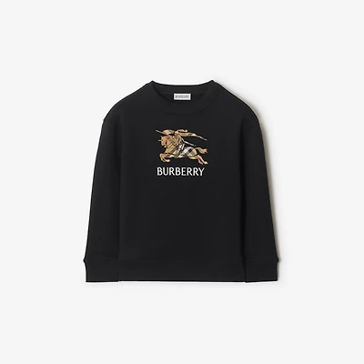 EKD Check Cotton Sweatshirt in Black | Burberry® Official