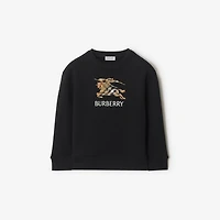 EKD Check Cotton Sweatshirt in Black | Burberry® Official