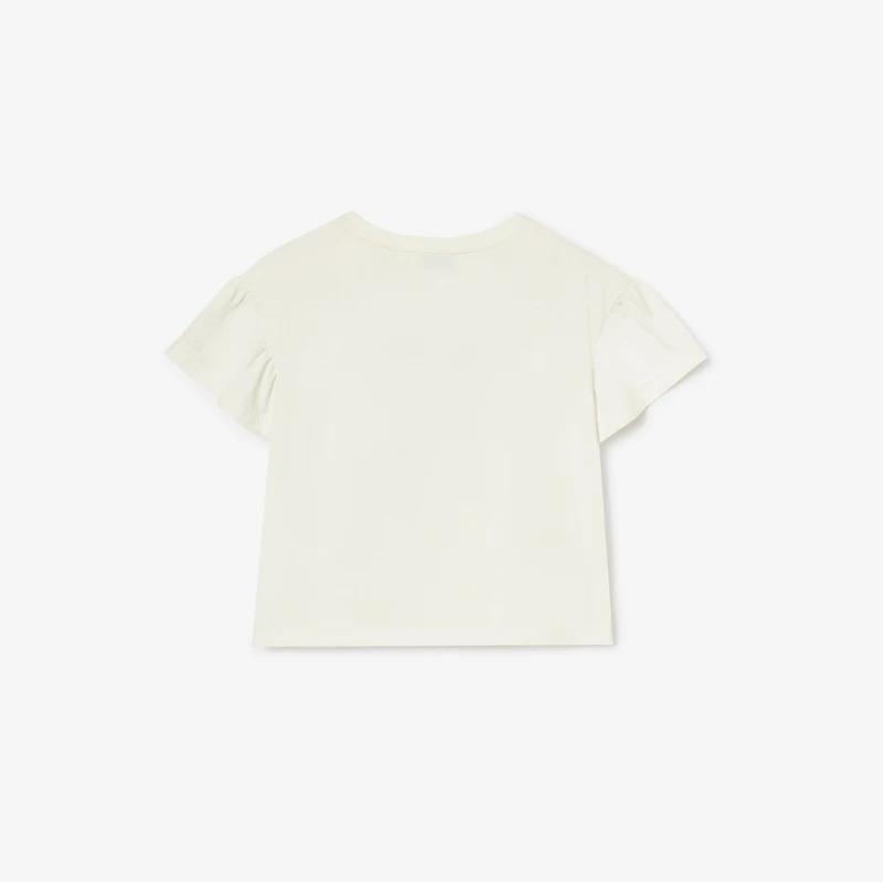 Check Bow Cotton T-shirt in Chalk white | Burberry® Official