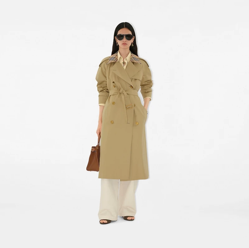 Long Check Collar Castleford Trench Coat in Hamper - Women, Cotton | Burberry® Official
