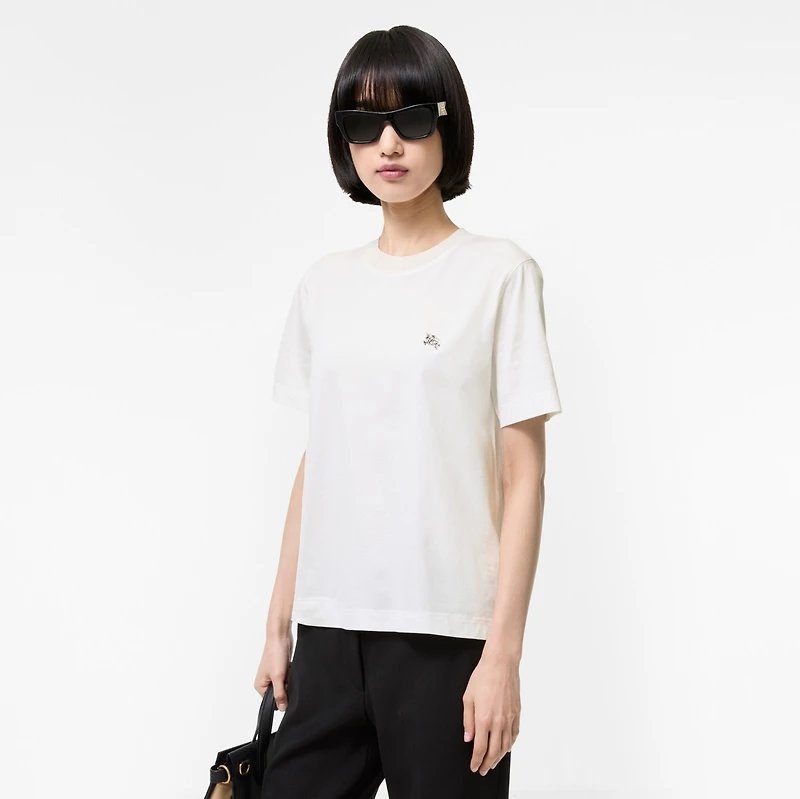 Knight Jewel Cotton T-shirt in Chalk white - Women | Burberry® Official