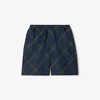 Check Twill Shorts in Midnight - Men, Nylon | Burberry® Official
