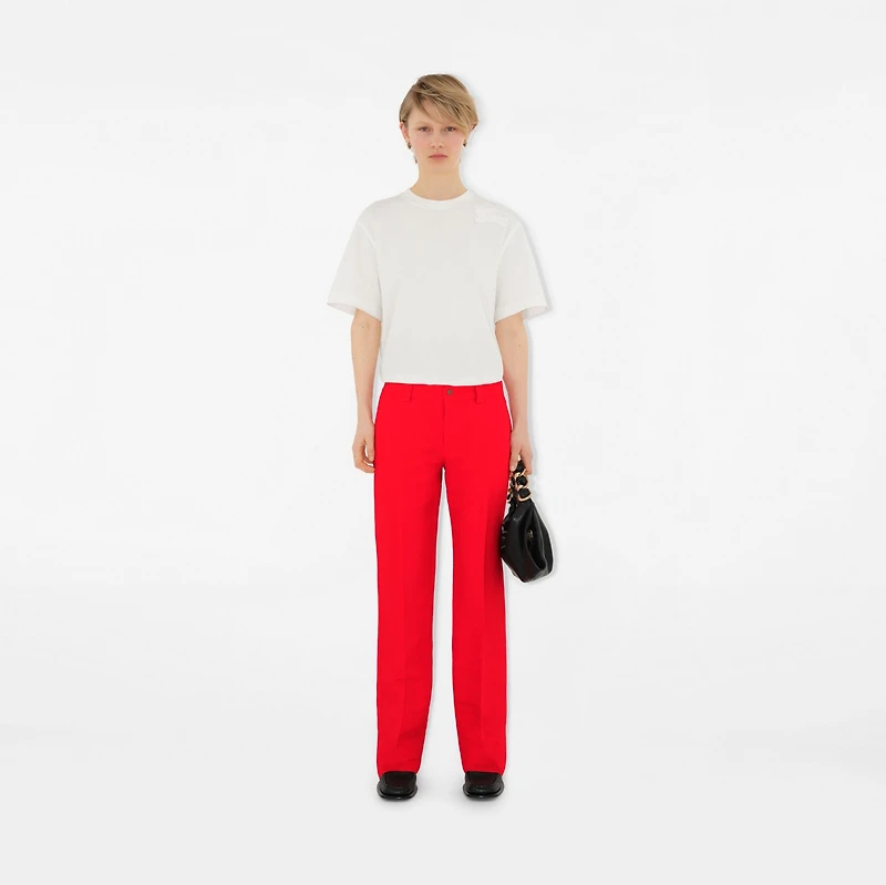 Canvas Trousers in Rhubarb - Women | Burberry® Official