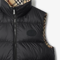 Reversible Check Puffer Gilet in Sand beige - Men | Burberry® Official