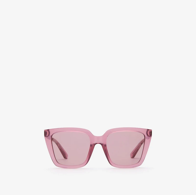 Check Engraved Square Sunglasses in Pastel pink - Women | Burberry® Official