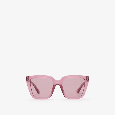 Check Engraved Square Sunglasses​ in Pastel pink - Women | Burberry® Official