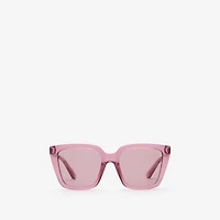 Check Engraved Square Sunglasses​ in Pastel pink - Women | Burberry® Official