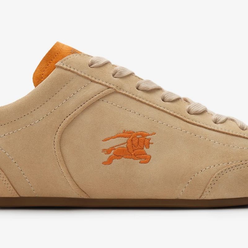 Suede Knight Runner Sneakers​ in Flax/pumpkin orange - Men | Burberry® Official