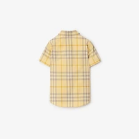 Check Cotton Shirt in Drum | Burberry® Official