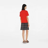 Heart Logo Cotton T-shirt in Tulip red - Women | Burberry® Official