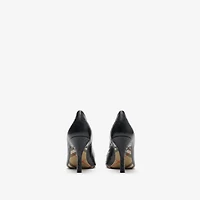 Check Leather Dame High Pumps in Black - Women | Burberry® Official