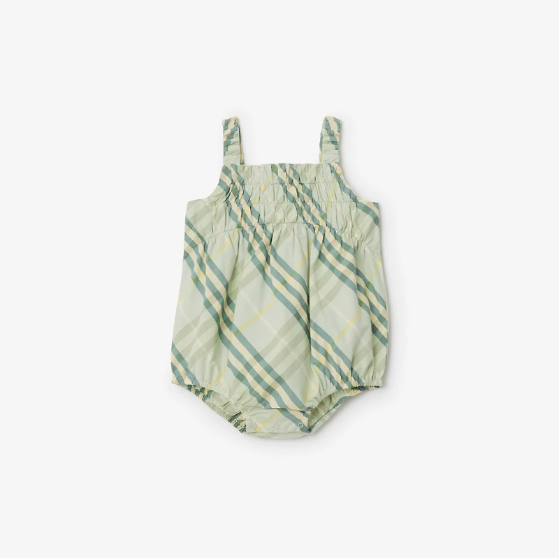 Check Cotton Two-piece Baby Gift Set in Breeze - Children | Burberry® Official