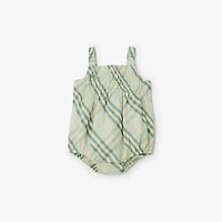 Check Cotton Two-piece Baby Gift Set in Breeze - Children | Burberry® Official