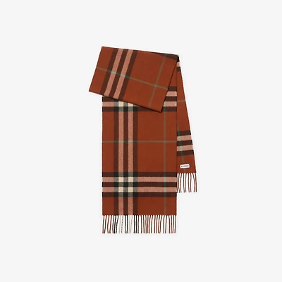 Check Cashmere Scarf in Brick | Burberry® Official